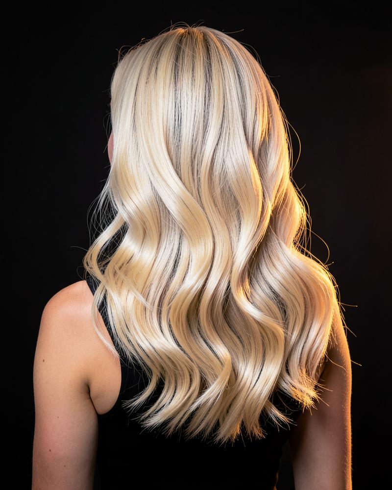 Balayage blond glacé